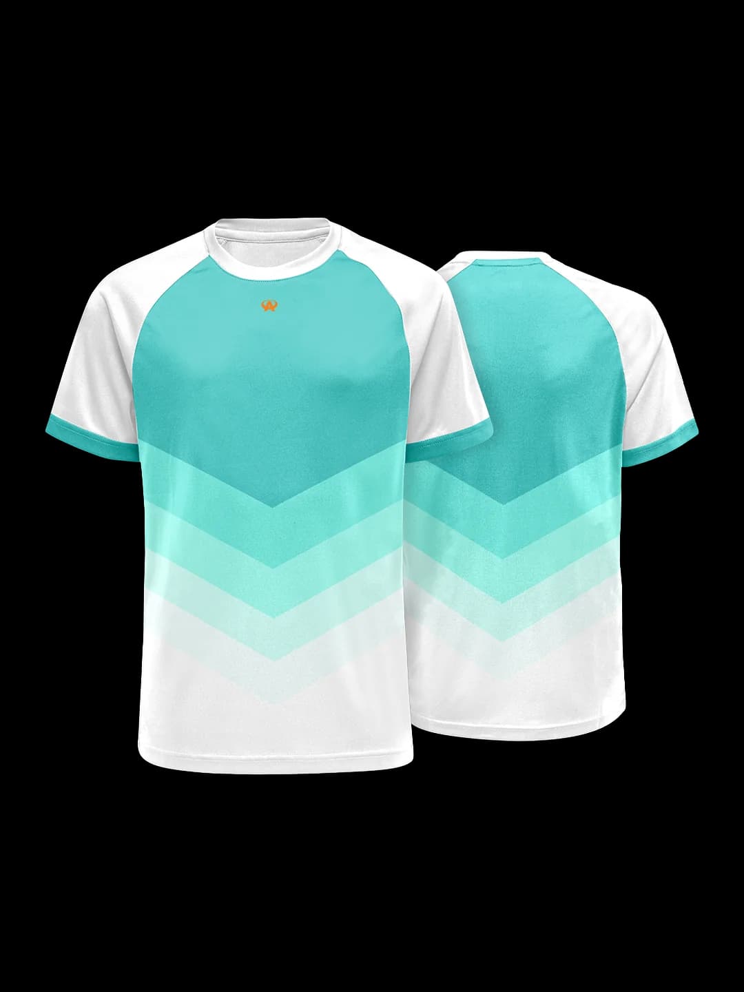 Maillot Tennis & Padel personnalisé, coloris Turquoise / Blanc : vue avant
