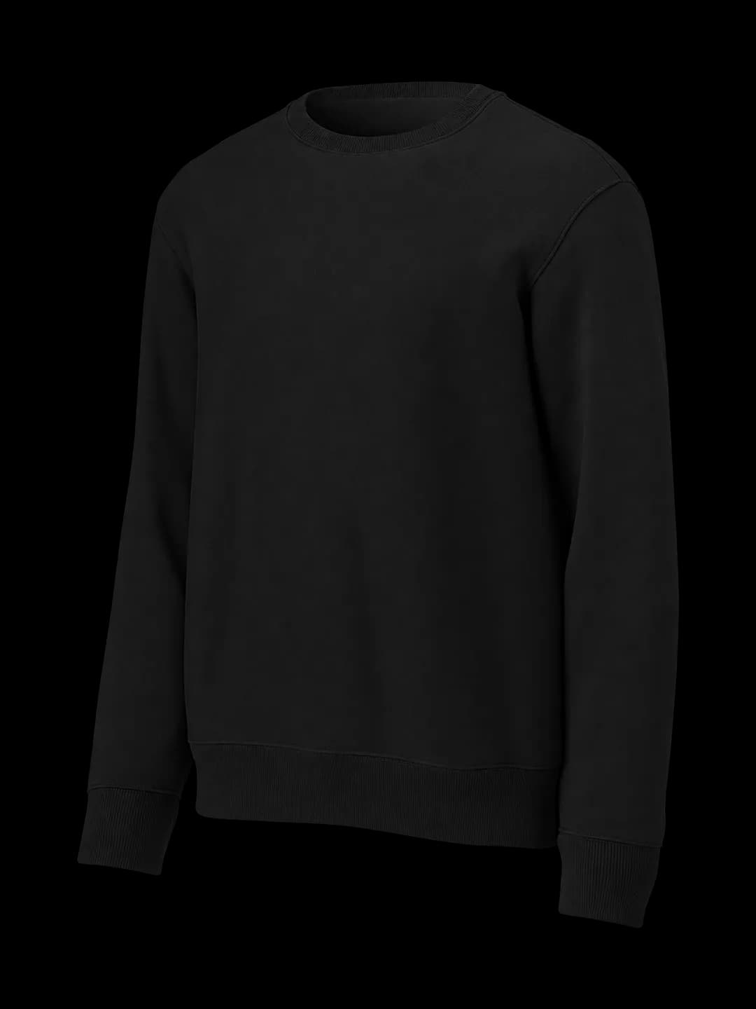 Sweatshirt col rond personnalisé, coloris Noir : vue avant